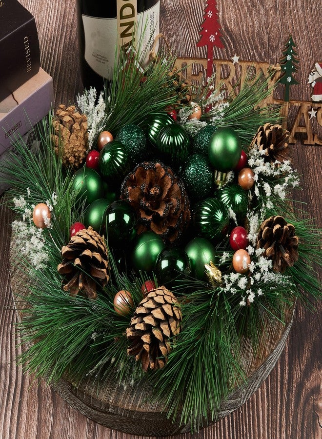 Emopeak 24Pcs Christmas Balls Ornaments for Xmas Christmas Tree - 4 Style Shatterproof Christmas Tree Decorations Hanging Ball for Holiday Wedding Party Decoration Dark Green - Image 4